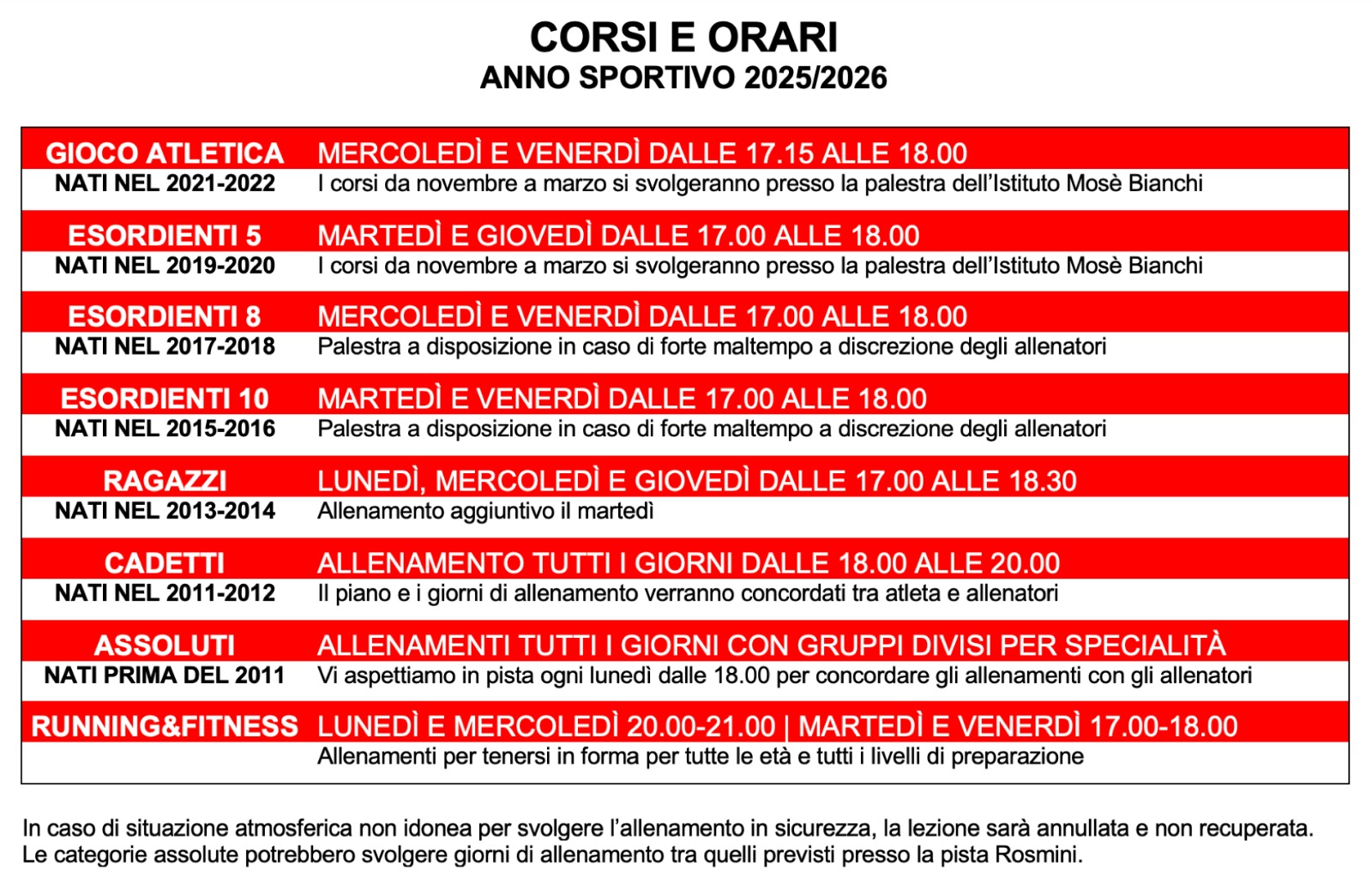 solo orario corsi immagine